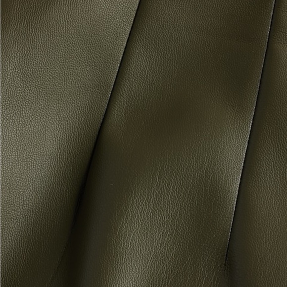 NWT Express High Waisted Faux Leather Wrap Front Mini Skirt, Cactus, size 16 - Picture 6 of 7